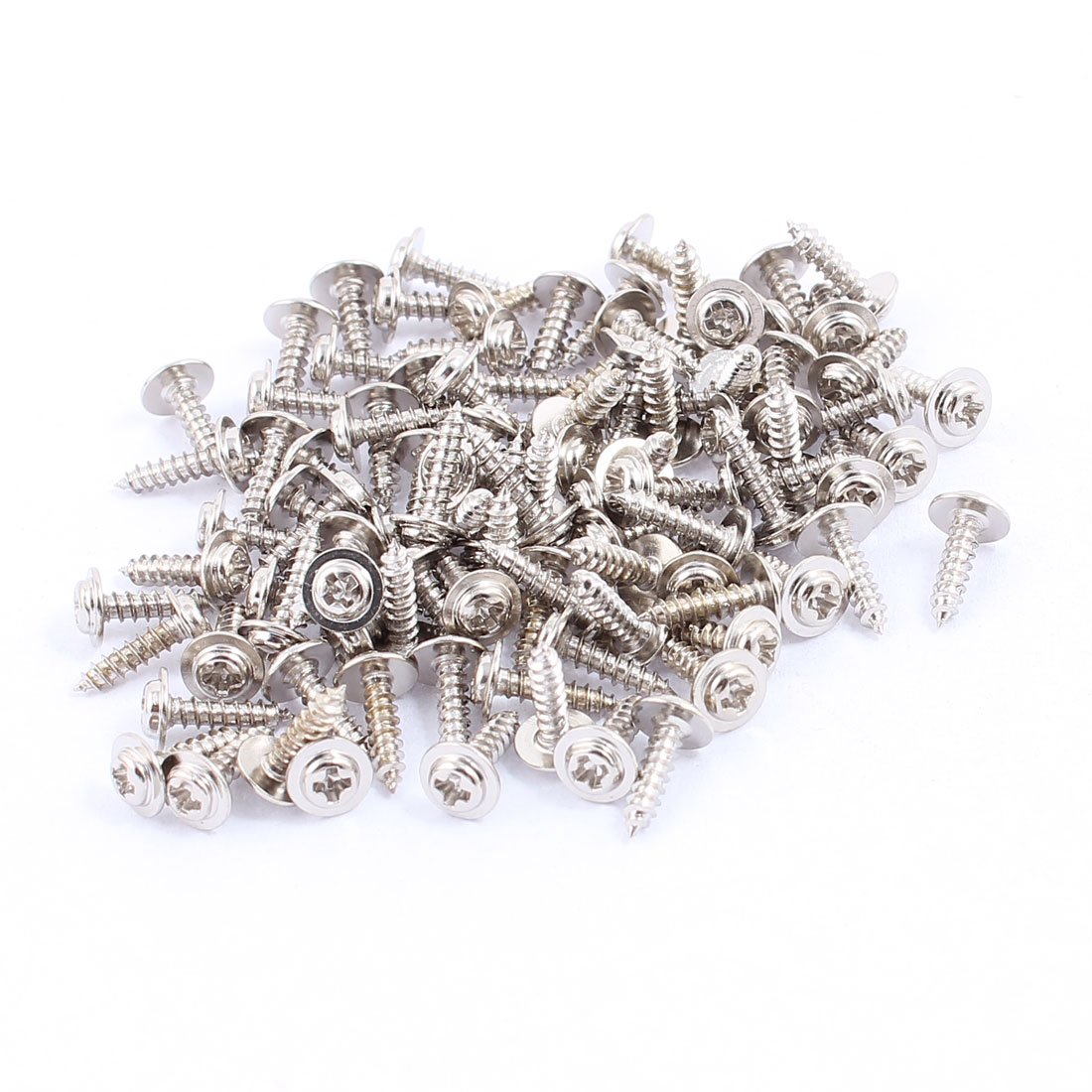 sourcing map 100pcs 8x2mm Stainless Steel Self Tapping Screw Phillips Head With Washer