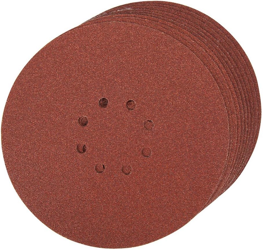 Silverline 274762 Hook and Loop Discs Punched 225 mm 10pk 225 mm 60 Grit, Multi