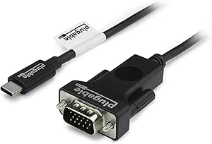 Plugable Usb C To Vga Cable Connect Your Usb C Or Thunderbolt 3 Laptop To Vga Displays Up To 1920x1080 60hz Compatible With 20189 Macbook Pros Dell Xps 13 And 15 Surface Book 2 6 Feet 1 8m Electronics Amazon Com