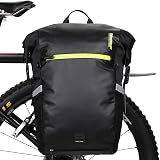 Rhinowalk 22L Waterproof Pannier Bag Convertible Bike Backpack Black view 1