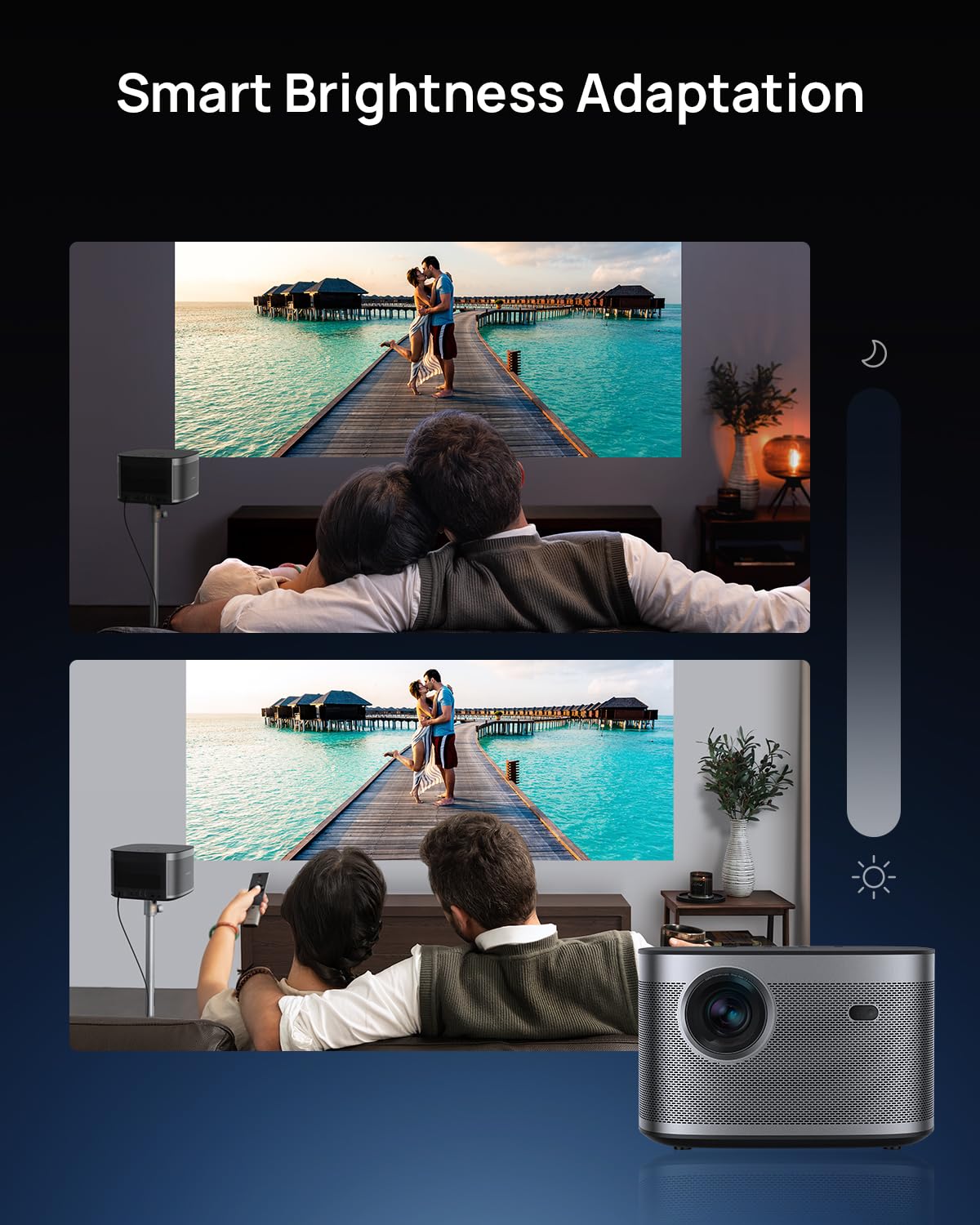 XGIMI HORIZON 1080p FHD Projector 4K Supported Movie Projector, 1500 ISO Lumens, Harman Kardon Speakers, Android TV 10.0, Auto Focus, Auto Keystone Correction, Auto Object Avoidance, WiFi Bluetooth