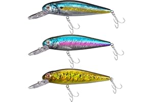 GULULUT Fishing Lures for Freshwater Saltwater, Minnow Jerkbait and Crankbait are Suitable for All Water Layers, Shining and Lifelike Fishing Baits to Improve Fishing Efficiency, Gift for Men
