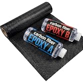 Carbon Fiber Repair Kit and Epoxy Resin Kit (8 oz) &ndash; 3K Twill Weave Carbon Fiber Cloth Fabric &amp; Laminating Epoxy for Automotive, Marine, and DIY Patch Repairs (36" x 6")