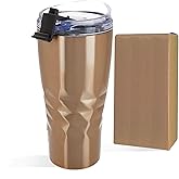Primula Peak Hot or Cold Vacuum Sealed Triple Layer Copper Technology Tumbler with Matching Colored Gift Box, 20 Ounce (Champagne)
