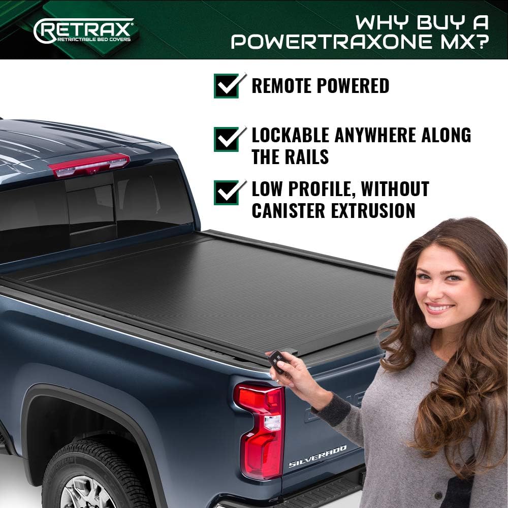 Amazon Com Powertraxone Mx Retractable Truck Bed Tonneau Cover 70432 Fits 2007 2013 Chevy Silverado Gmc Sierra 1500 2500 3500 07 14 Wide Rail Option 6 7 Bed 78 7 Automotive