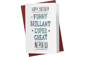 Karto Sweet and Funny Birthday Card for Nephew, Large 5.5 x 8.5 Nephew Birthday Card, Happy Birthday Nephew Card, Birthday Card Nephew, Compliment Nephew