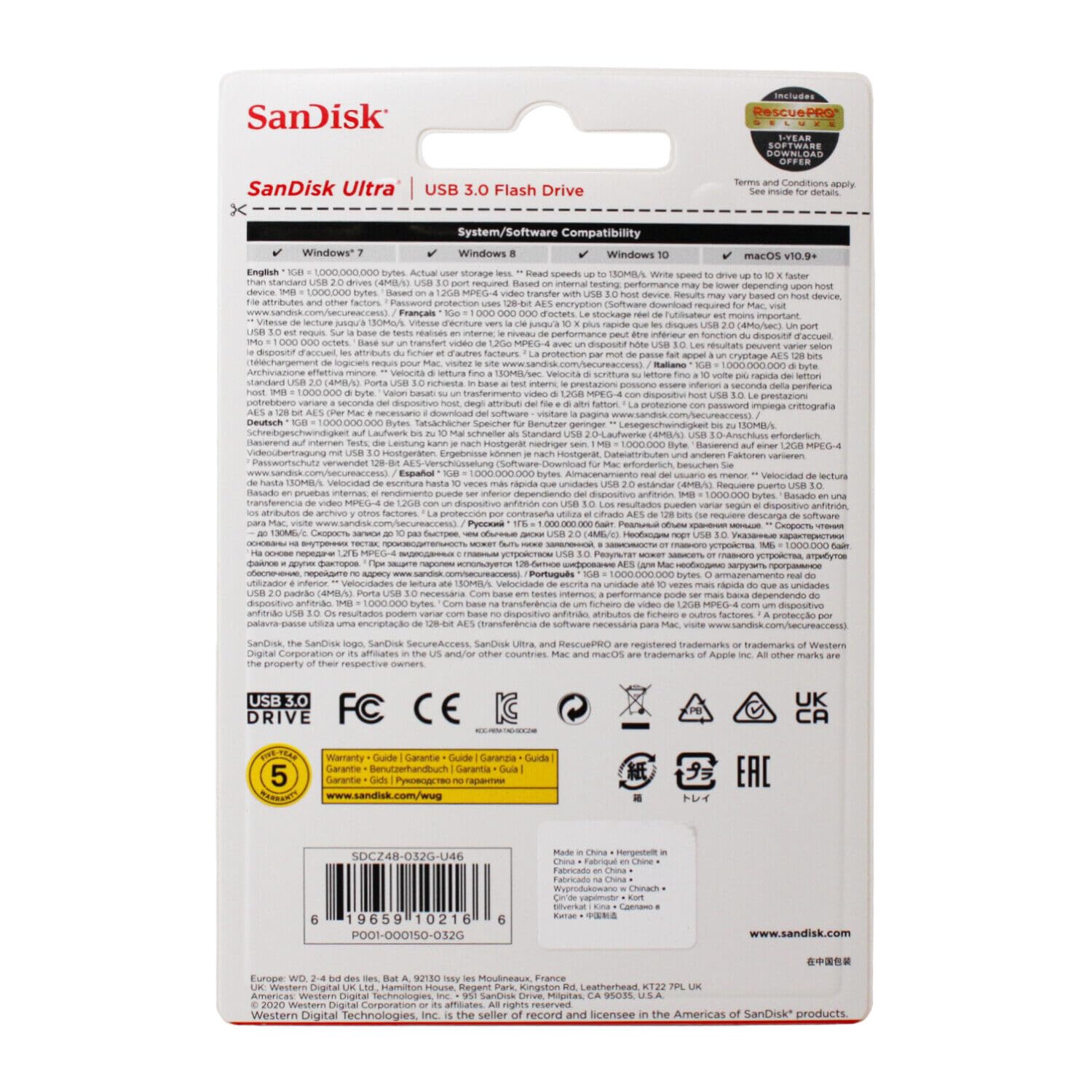 SanDisk 32GB Ultra USB 3.0 Flash Drive - SDCZ48-032G-UAM46
