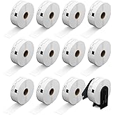 4800 Pcs 1.1"x3.5" Return Address Labels Replacement for Brother DK-1201 Used with Brother QL-800 QL810W QL710W Printers, Bostlabel 12 Rolls 1-1/7"x3-1/2 Die-Cut Standard Barcode Labels with 1 Frame