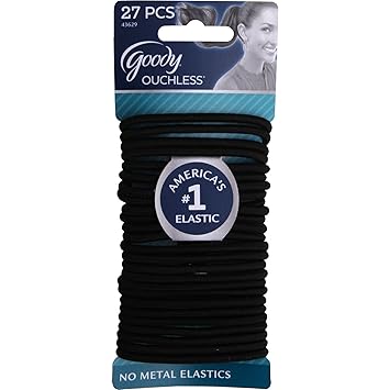 Amazon Com Goody Ouchless Elastic Thick Black 27 Count Pack