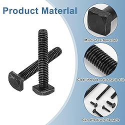 uxcell 10Pcs Square Head Bolts, 5/16-18x1-3/4 Black