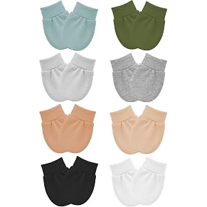 8 Pairs Newborn Baby Mittens No Scratch Infant Baby Cotton Gloves Newborn for 0-6 Months Baby Boys Girls