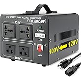 Yinleader 2000W Convert 120V to 100V Step Up/Down Voltage Transformer | or 100V to 120V Converter Perfect for Japanese High-Power Devices in US/CA/MX