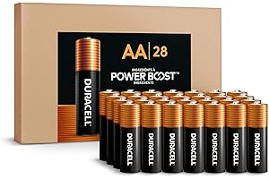 Duracell Coppertop AA Alkaline Batteries with POWER BOOST Ingredients, 28 Count, Long-Lasting Alkaline in Re-closable Pack fo