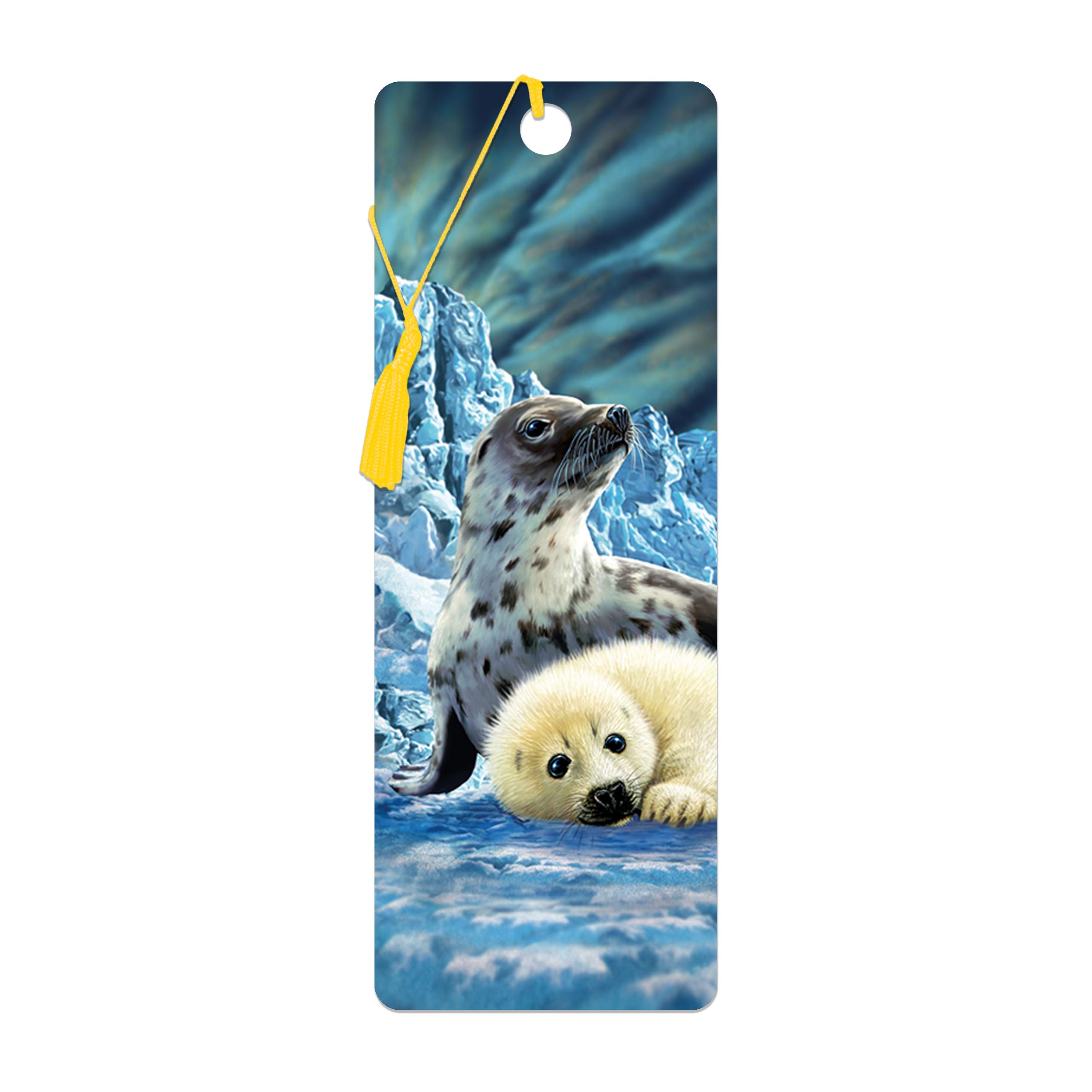 3D LiveLife Bookmark - Harp Seals from Deluxebase. Cute Lenticular Seal Page Marker. Animal Themed Accessories for Book Lovers. Small Gifts for Men, Women, Writers and Teachers.