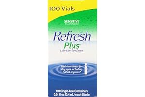Allergan Refresh Plus Lubricant Eye Drops Single-Use Vials - LargerSize 2Pack (100 ct )
