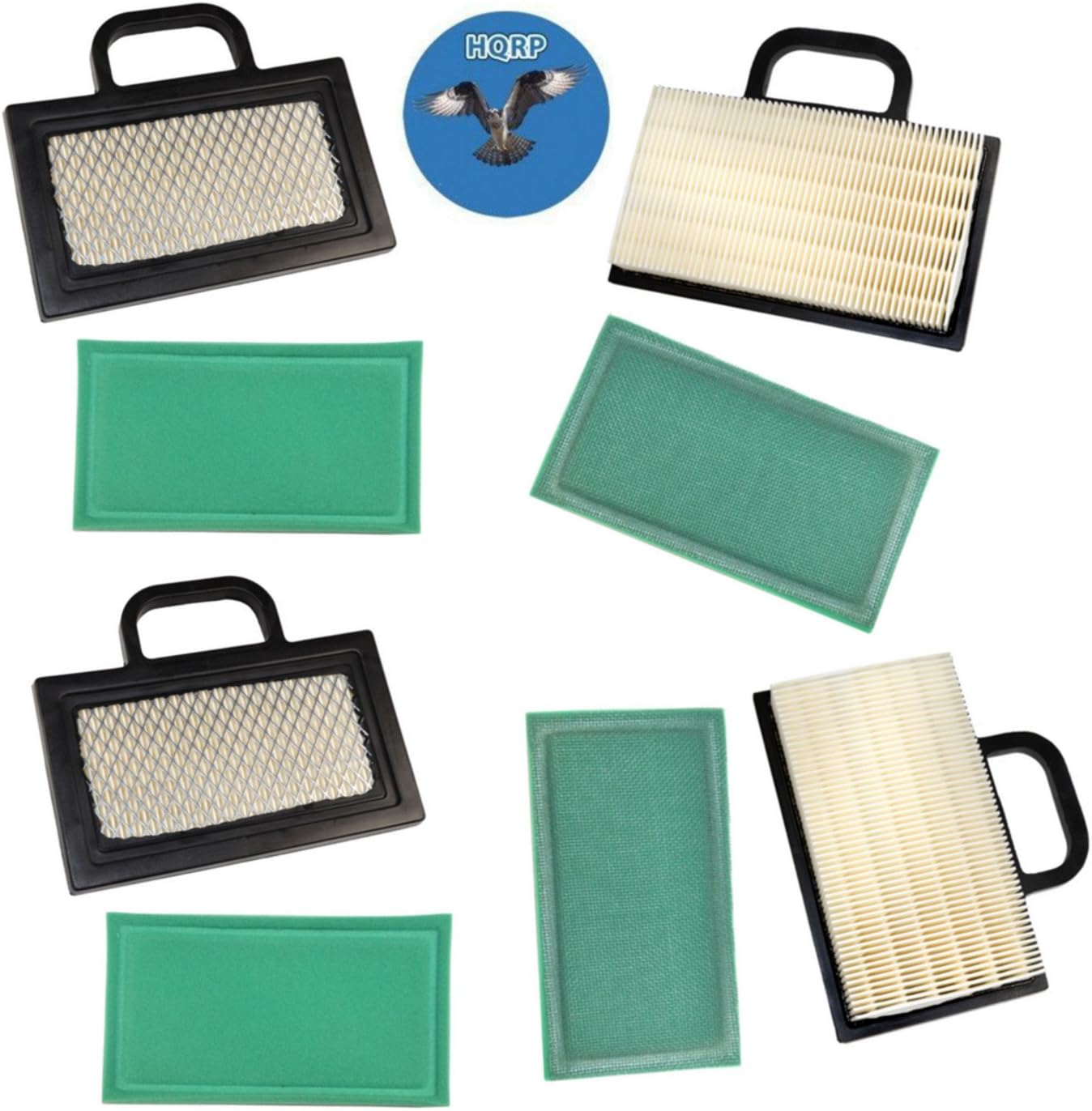 Home & Garden 2Pack HQRP Air Filter Kit for John Deere Lawn Tractors GY20575 GY21056 MIU11286