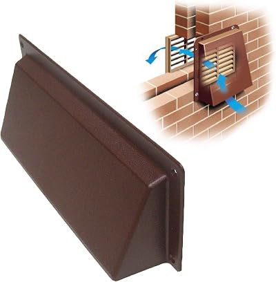 Timloc Brown Hooded Vent Cover 9x3 Inch Air Brick Grille Extractor Guard