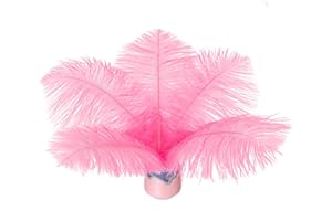 Piokio 20 pcs Natural Pink Ostrich Feathers Plumes 6-8 inch(15-20 cm) Bulk for Wedding Party,Gatsby Decorations