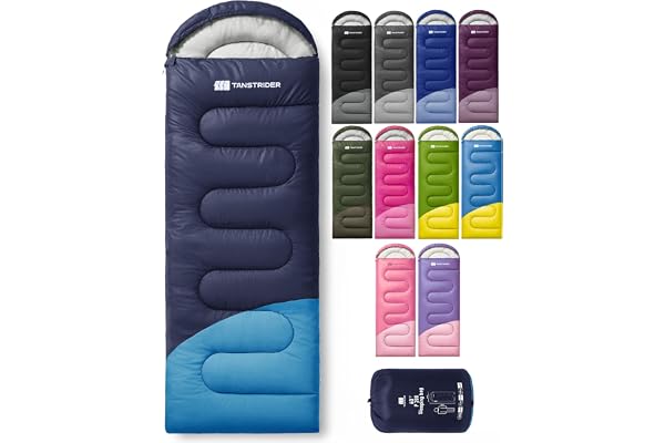 TANSTRIDER Sleeping Bags for Adults Warm Weather, Compact Lightweight Backpacking Sleeping Bag with Compression Sack for Yout