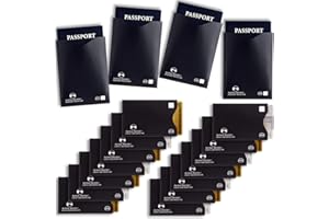 ALPINE RIVERS 18 RFID Blocking Sleeves (14 Credit Card Holders & 4 Passport Protectors) - Premium Identity Theft Protection Set for Men & Women, Slim Design Fits Wallet or Purse