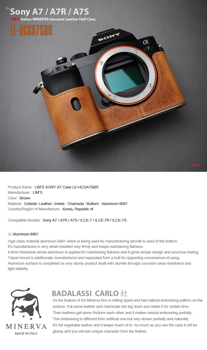 Funda de cuero bolso de la c?mara LE-HCSA7SBR DE LIM (Brown) para ...