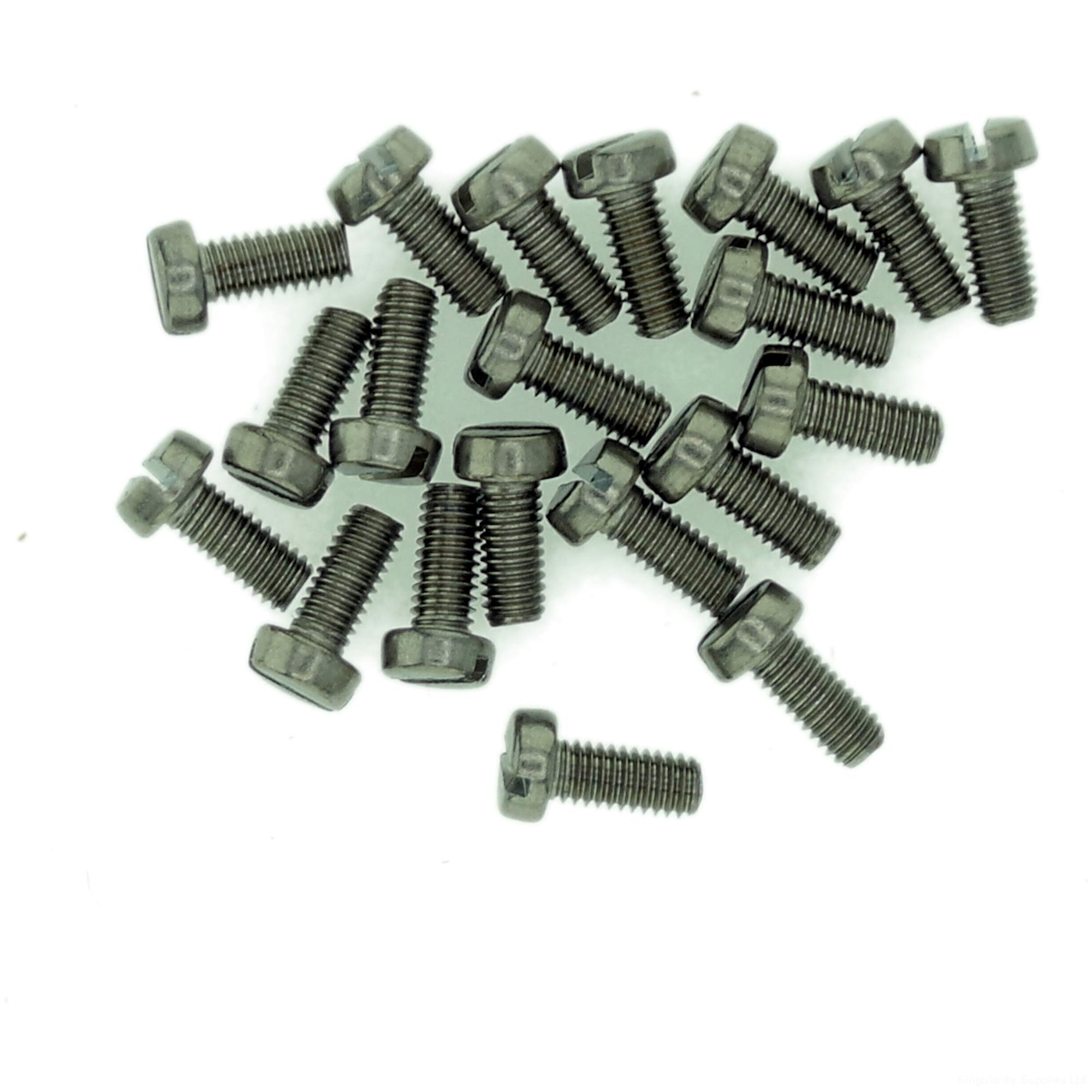 M1.6 (1.6mm x 5mm) Slot Cheese Machine Screw (Bolt) - Stainless Steel (A2) (Pack of 20)