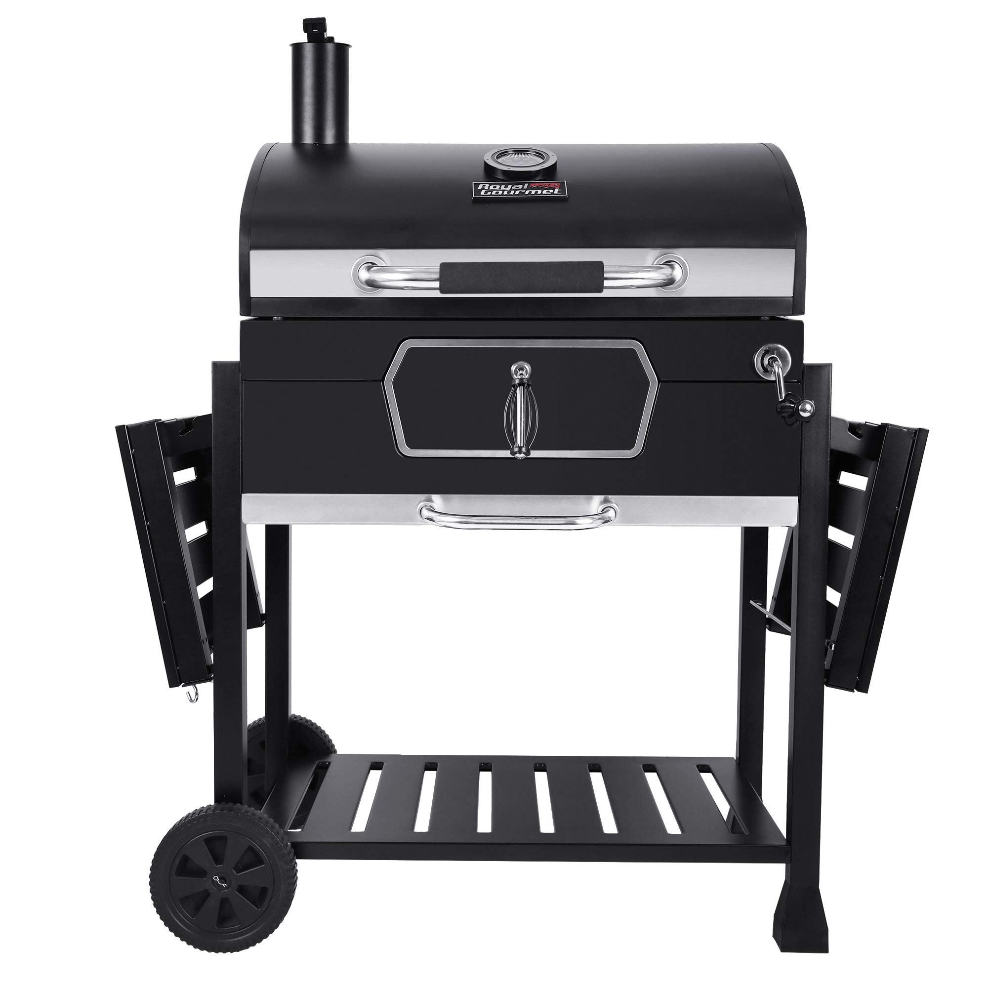 Photo 1 of Royal Gourmet CD2030AN 30-Inch Charcoal Grill, Deluxe BBQ Smoker Picnic Camping Patio Backyard Cooking, Black, Large