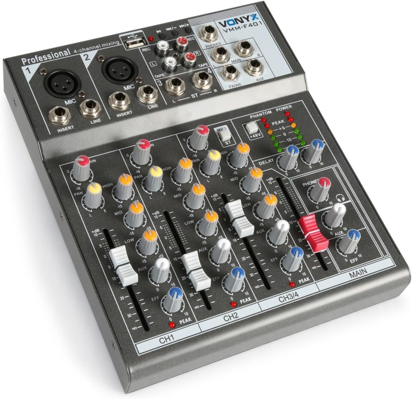 Vonyx VMMK401 Music Mixer 6 Canali, Bluetooth, USBAudioInterface