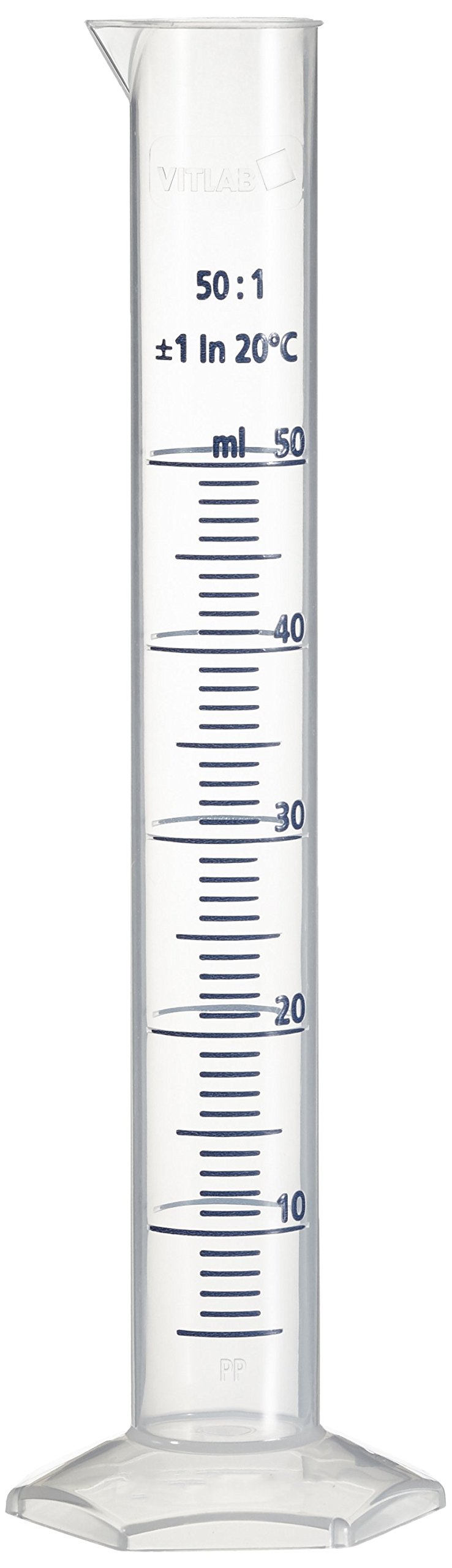 Neolab 1612 Measuring Cylinder 50 ml High: 1 ml PP Hexagonal Foot