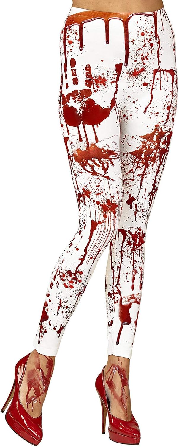 W WIDMANN MILANO Party Fashion - Bloody Leggings for Women Horror, Psycho, Killer, Zombie, Halloween, Carnival, Theme Parties, 75 DEN