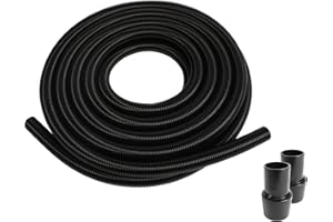 CEN-TEC SYSTEMS 50 Ft. Black Ultra-Flexible Crushproof Commercial Wet/Dry Vacuum Hose with 1.5 Inch Inner Diameter and 2 Swivel End Cuffs