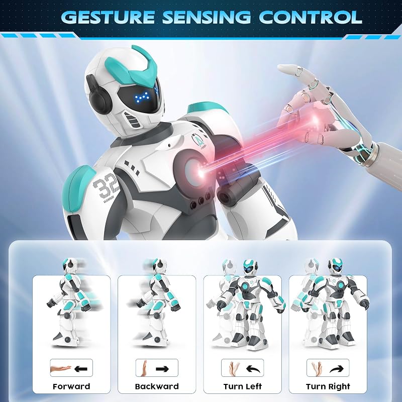 Robot RC Programable Extra Grande con Canto, Baile, Detección de Gestos y Control de Voz, Robot Inteligente para Niños 3 4 5 6 8+ — foto 3 de 8