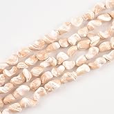 8-10mm Natural Brown Mother of Pearl Shell Free Form Tumbled Spacer Semi Precious Irregular Beads for Jewelry Making 30 Inch(2 Strands)