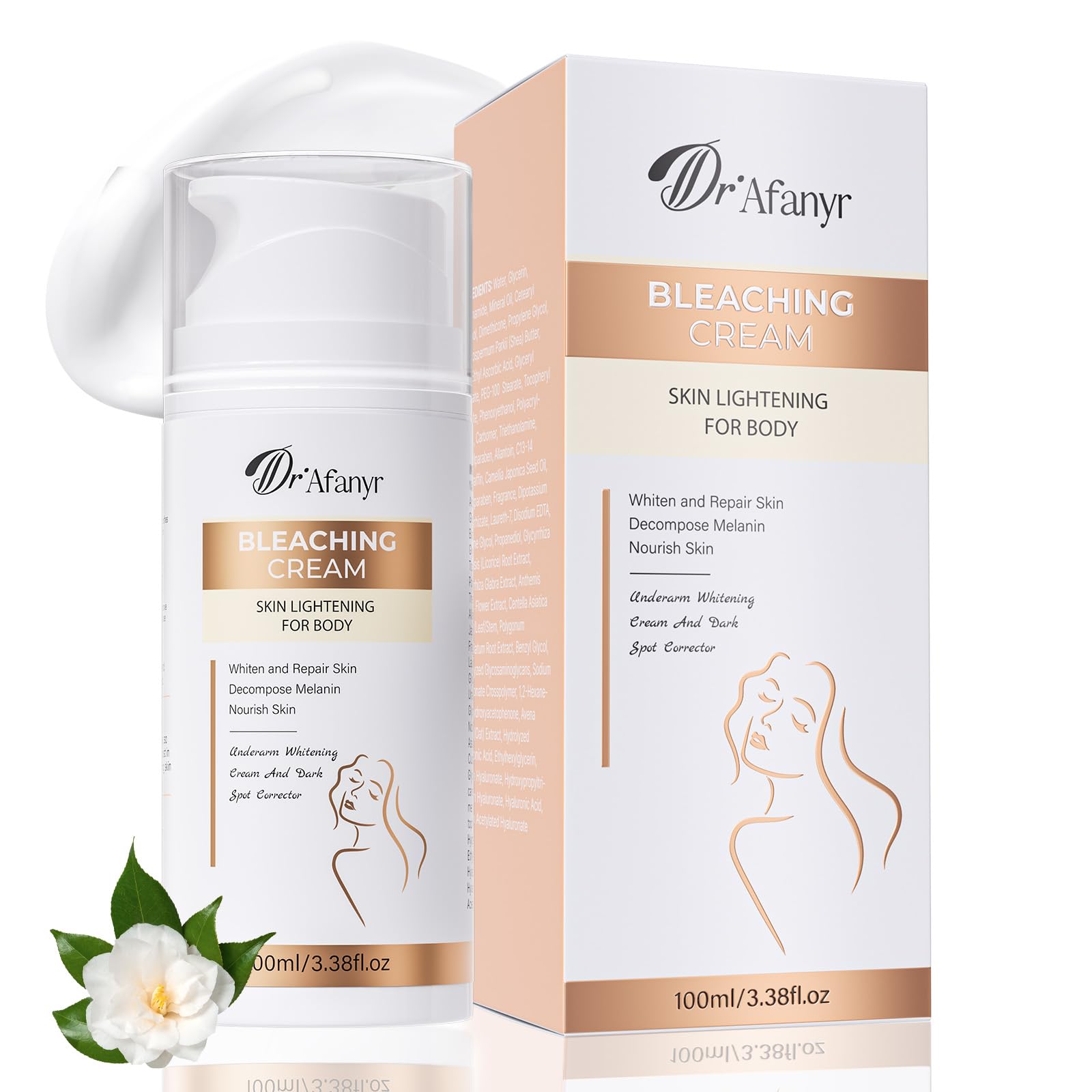 Photo 1 of 100ml Skin Bleaching Cream - Dark Spots Remover Lightening Cream & Uneven Tone Nourishing Formula Bleaching Intimate Areas & Underarms Inner Thigh, Bikini Line, Armpit Knees Elbows for All Skin Types