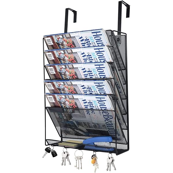Amazon Com Wall File Holder Organizer 7 Tier Metal Mesh Hanging