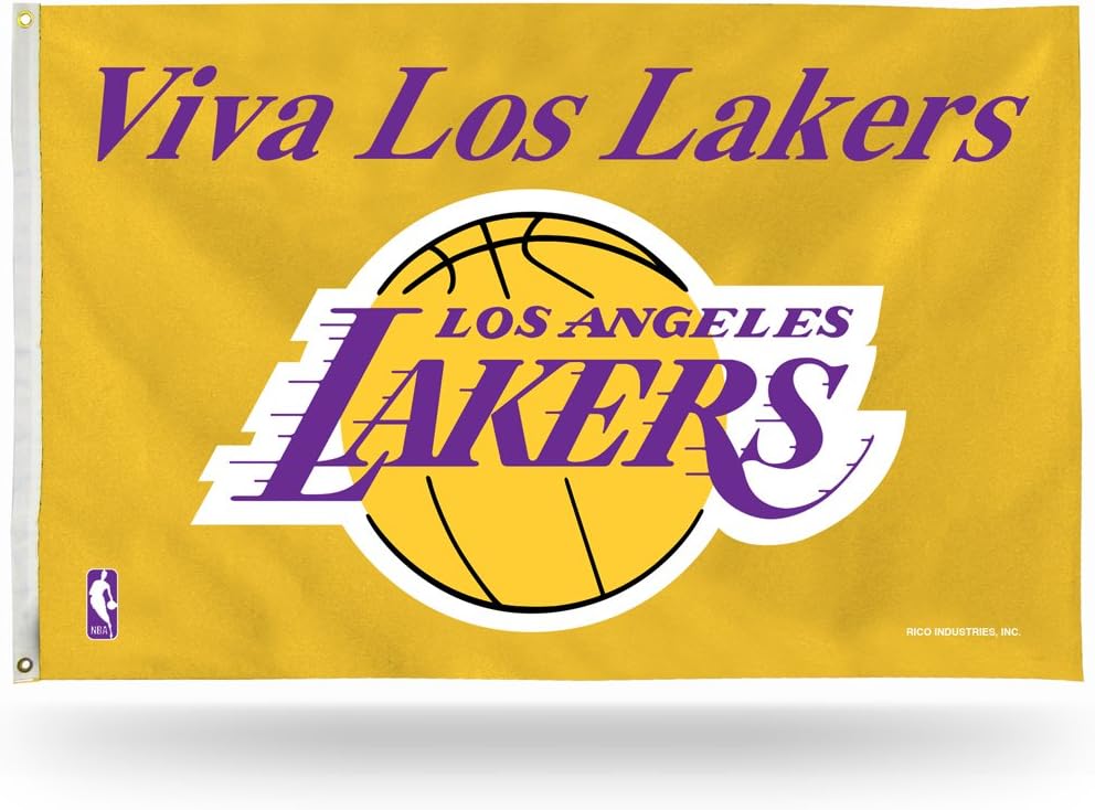 Amazon Com Rico Viva Los Lakers Los Angeles Nba 3x5 Indoor Outdoor Banner Flag With Grommets For Hanging Sports Outdoors