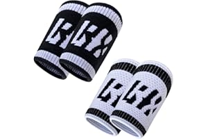 LYFT-RX Wrist Sweatbands, Slim Fit Design for Weightlifting, Gym, Workout, Cross Training, Weight Lift, Sports, 4.5 inch Sweat Wicking Wrist Bands, Men & Women, 4PACK (2 Pairs/2 Colors)