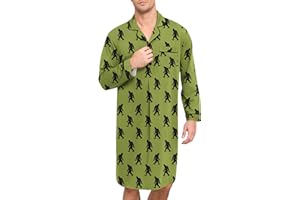 SWOMOG Mens Nightgown Long Sleeve Sleep Shirt Big & Tall Nightshirt Button Down Pajama Comfy Nightwear M-XXXL