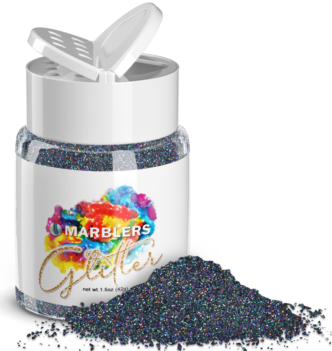 MARBLERS Holographic Glitter [Holo Galaxy] 1.5oz (42g) | Fine | Non-Toxic, Vegan, Cruelty-Free | Face, Body, Eyeshadow, Hair, Festival, Party Makeup | Nail Art, Polish | Resin, Tumbler, Slime, Craft — image 1