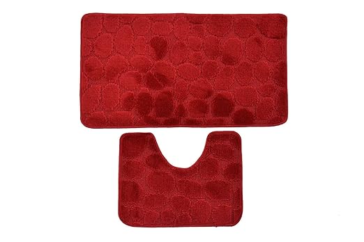 Badvorleger,Badematten, Badezimmermatten 2-teilig, Badteppich 2er-Set