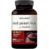 NatureBell Red Yeast Rice with CoQ10-240 Vegetarian Capsules - for Heart Health, Energy Support, Brain Wellness & Antioxidant Support*