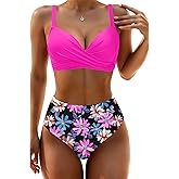 Aqua Eve Women Underwire Bikini Set - High Waisted Two Piece Swimsuit Tummy Control Bathing Suit 2025 Push Up Swimwear