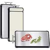 2 Pack Stainless Steel Cutting Board Set, Large Cutting Boards for Kitchen, Double Sided Meat Chopping Board with Handle, Non Toxic Wheat Straw PP/Dishwasher Safe/Food-Grade (16×11 In)