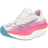 Mizuno Womens Wave Rebellion Pro Running Shoe, White-Silver, 7 Regular
