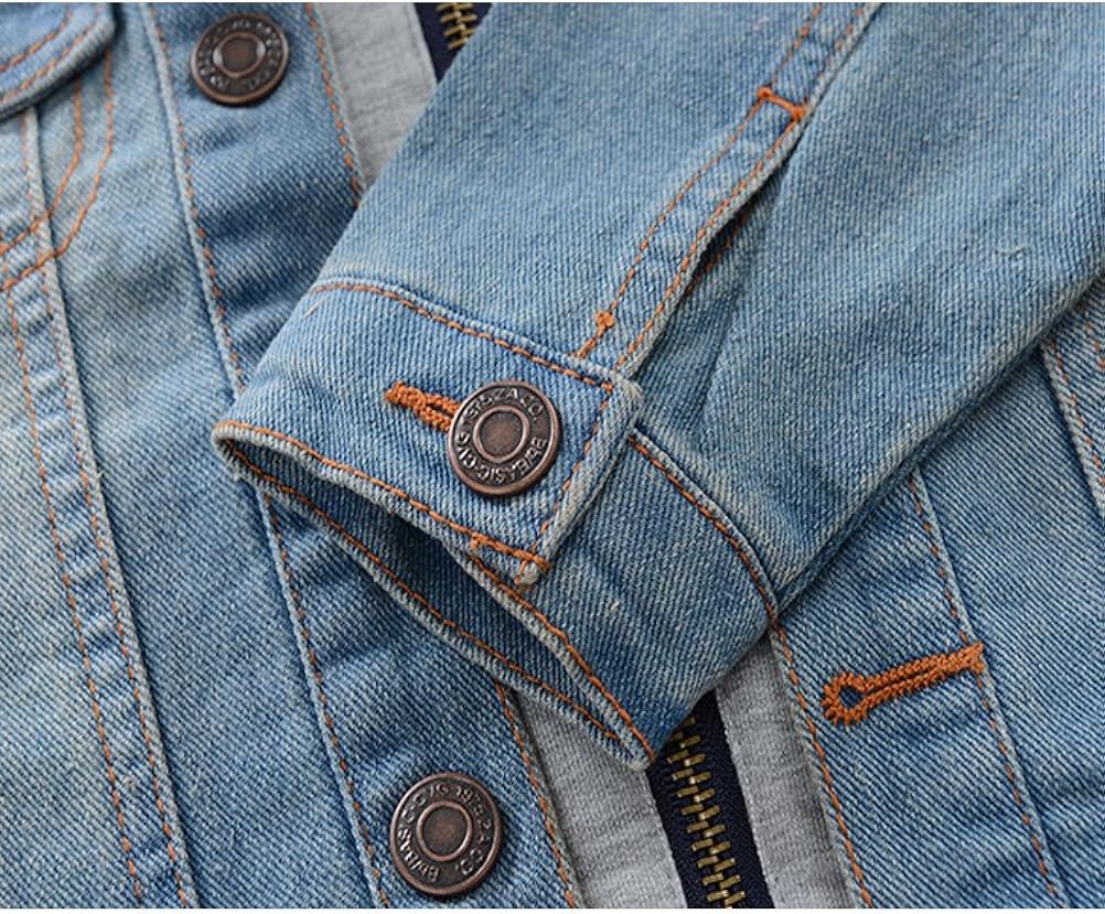 Mallimoda Kids Boys Girls Hooded Denim Jacket Zipper Coat Outerwear: Clothing