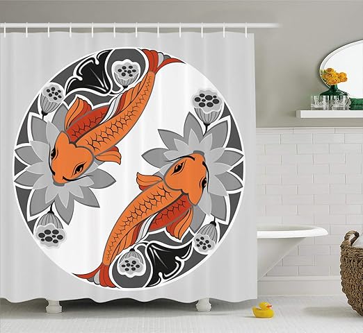 Amazon Com Lunarable Koi Fish Shower Curtain Beings Of Times