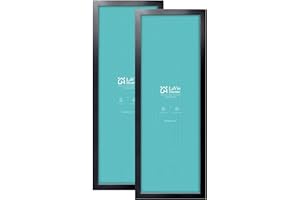 LaVie Home 13 x 39 Panoramic Frame 2 Packs Black, Display Pictures 13x39, Horizontal or Vertical Wall Gallery Poster Frames with High Definition Plexiglass Suitable for Family Photos, Christmas,