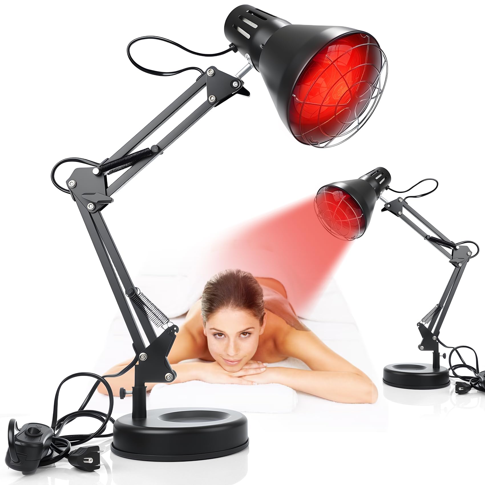 Photo 1 of Infrared Red Light Therapy with Sturdy Base, Infrared Heat Lamp Device with 150W Bulb, Adjustable Near Infrared Light Heat Lamp Set for Body Neck Shoulder Joints Back Pain Relief