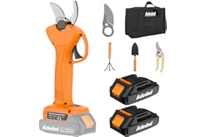 ADEDAD Electric Pruning Shears Cordless with 2 Batteries and Charger Brushless Power Pruner with SK5 Blades 1.2 inch Cordless Shears for Gardening Tree Pruning