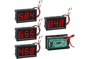 SUNJOYCO DC 5-120V Voltage Gauge, Mini 12V Voltmeter Gauge, LED Digital Voltage Meter, Battery Monitor for Golf Cart Car